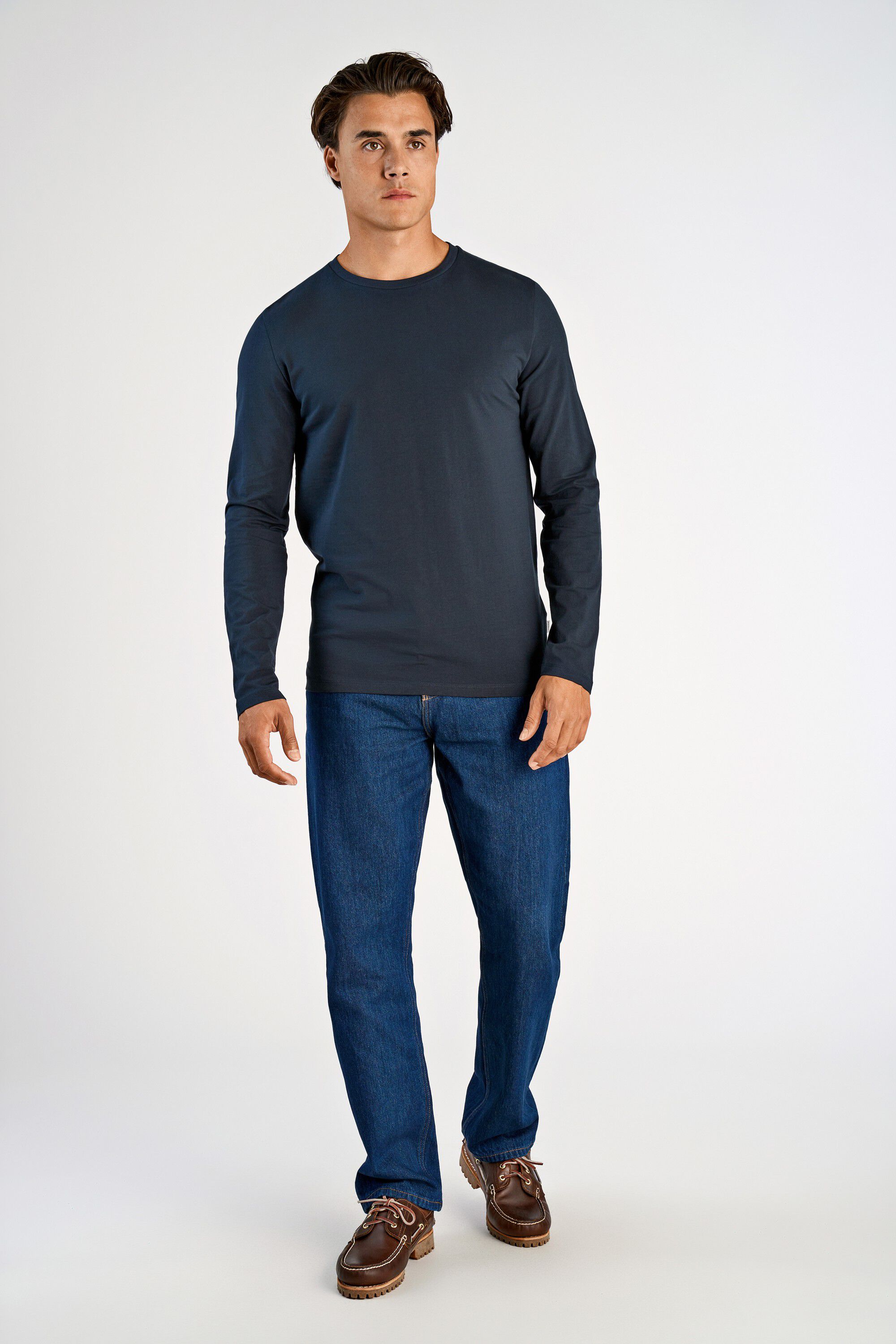 Basic o-neck stretch tee L/S