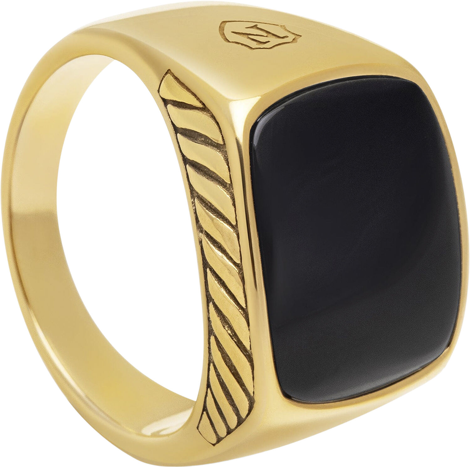 Gentlemen's Gold Signet Ring with Green Agate