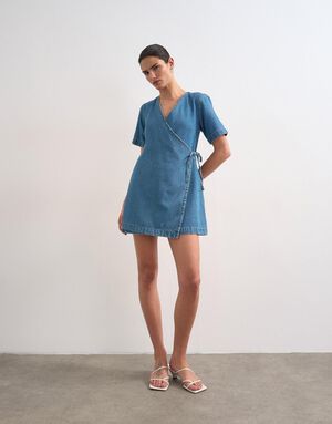 TSSOPHIE SS MINI DNM WRAP DRESS