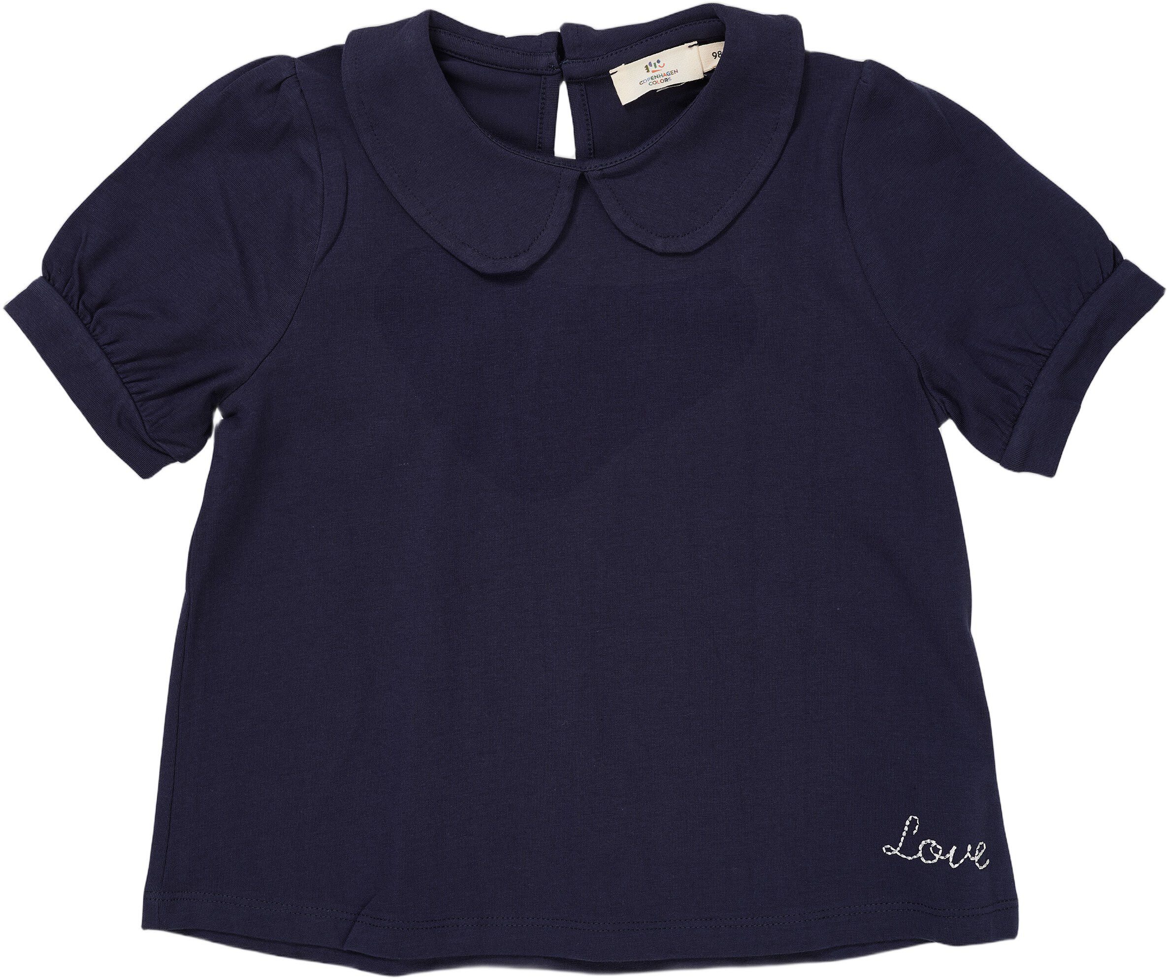 SOLID BLOUSE W. COLLAR SS