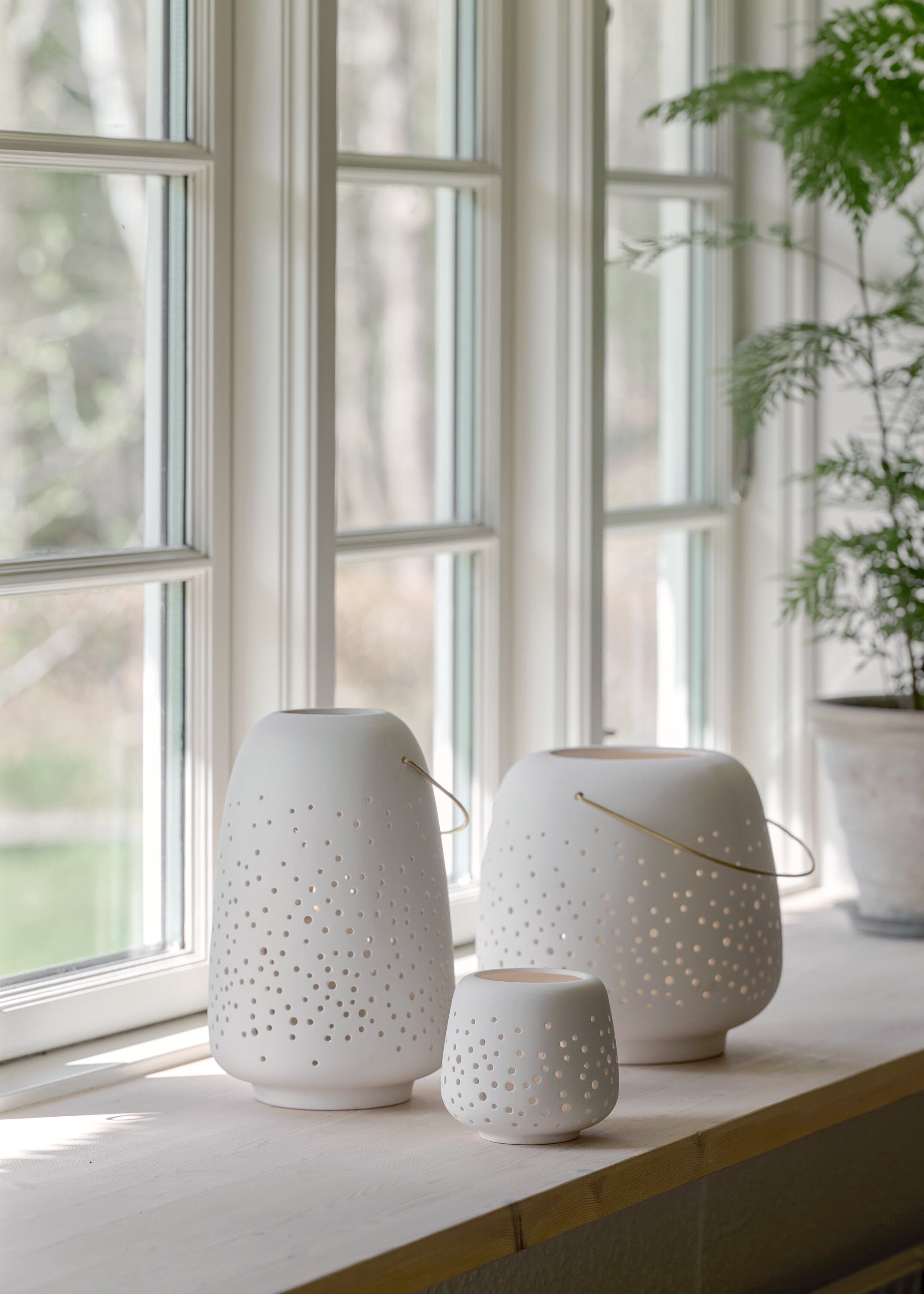 Ceramic lantern, big, 20x20 cm