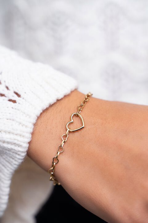 Bracelet heart chain