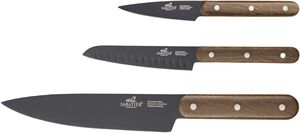 Knivsett Phenix Walnut 3 deler Svart/Valnøttre