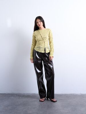 TSHEIDI LACE LS BOATNECK TOP WVN