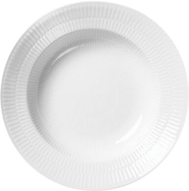 Hvid Riflet 30 cm. dyb tallerken