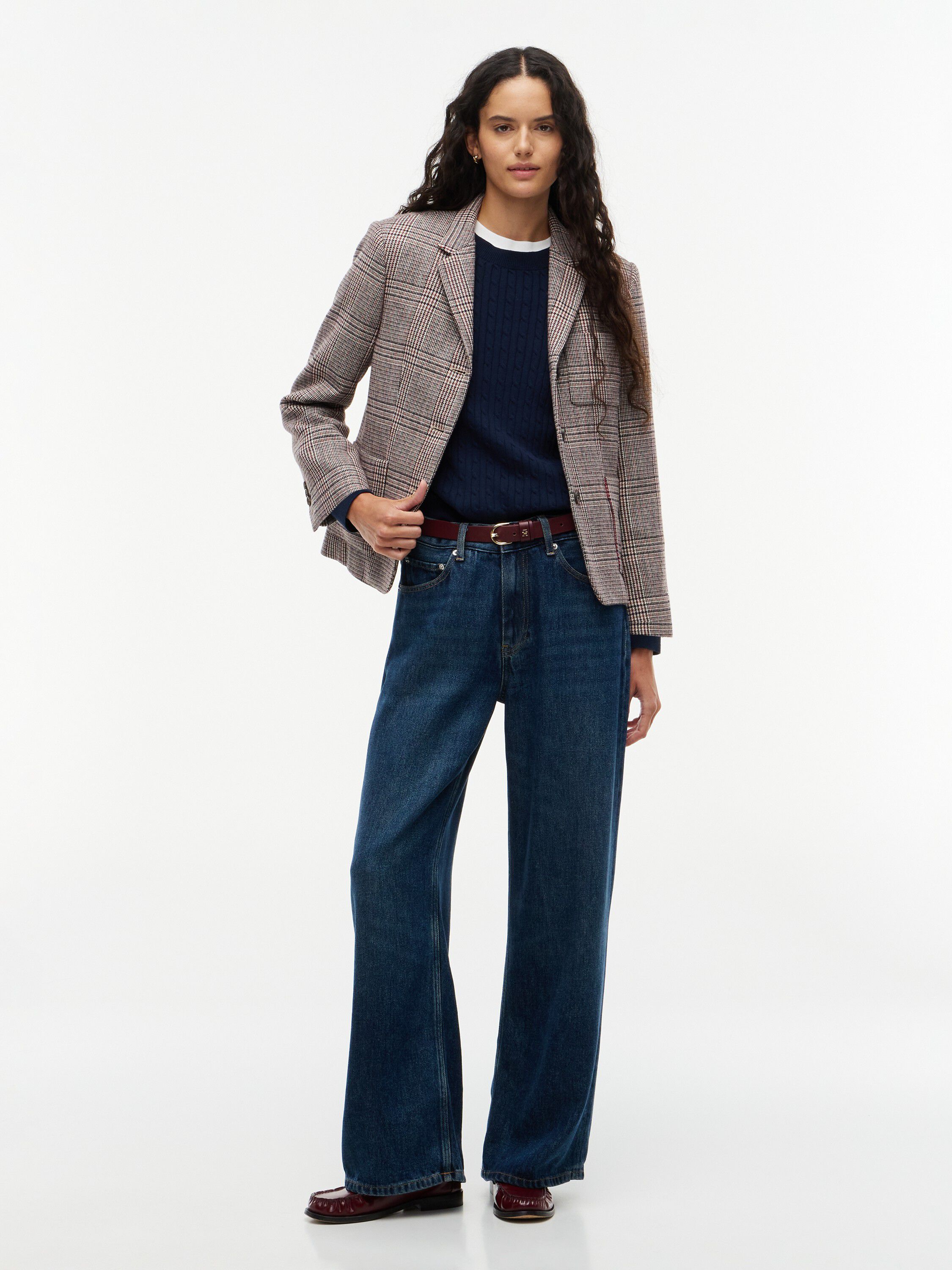 Regular Fit Wool Blend Check Blazer