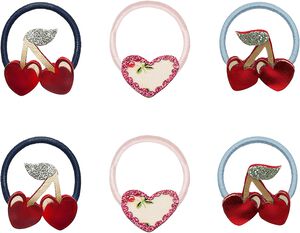 Mimi & Lula - 6 h&aring;relastikker - Mini Red Cherries Mon Cheri