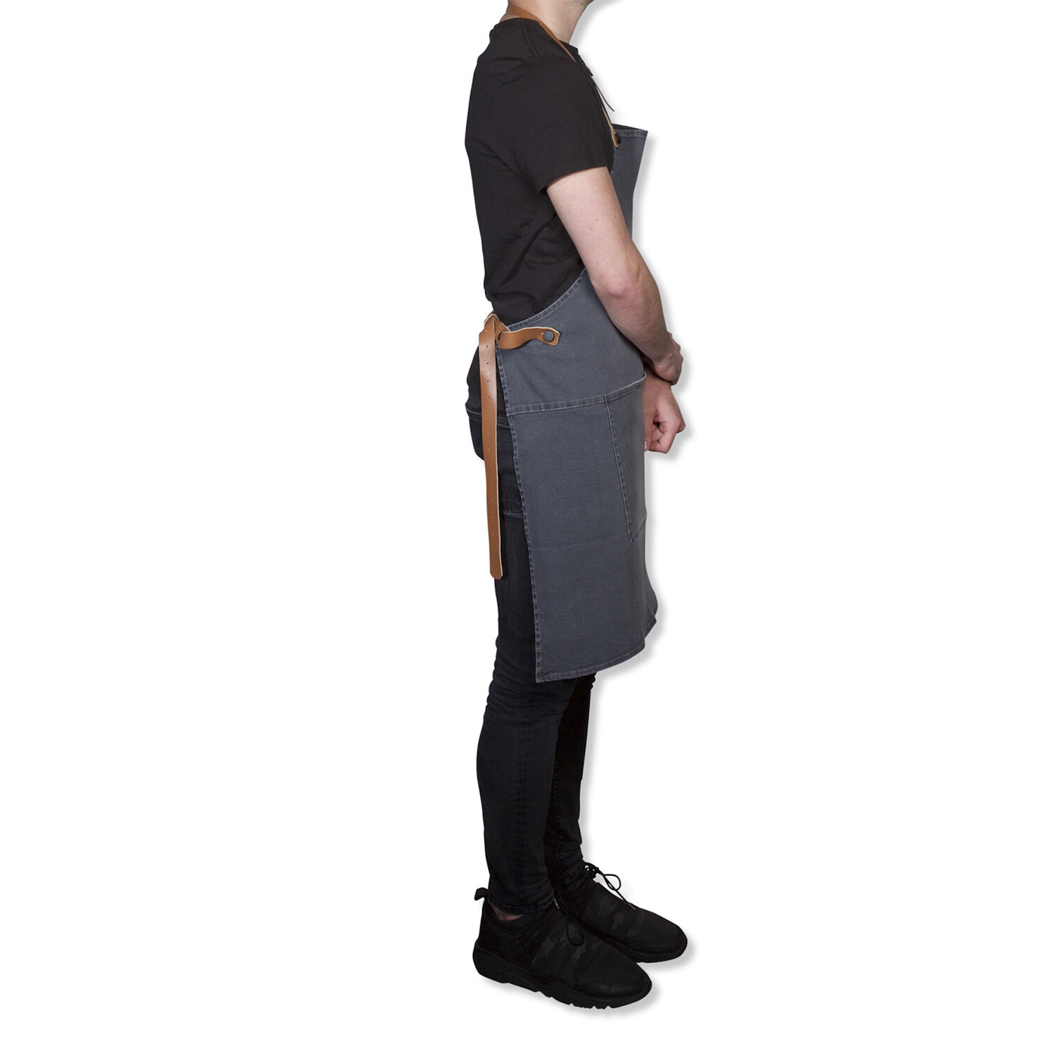 Demin forkl&aelig;de BBQ Style Apron Washed Grey