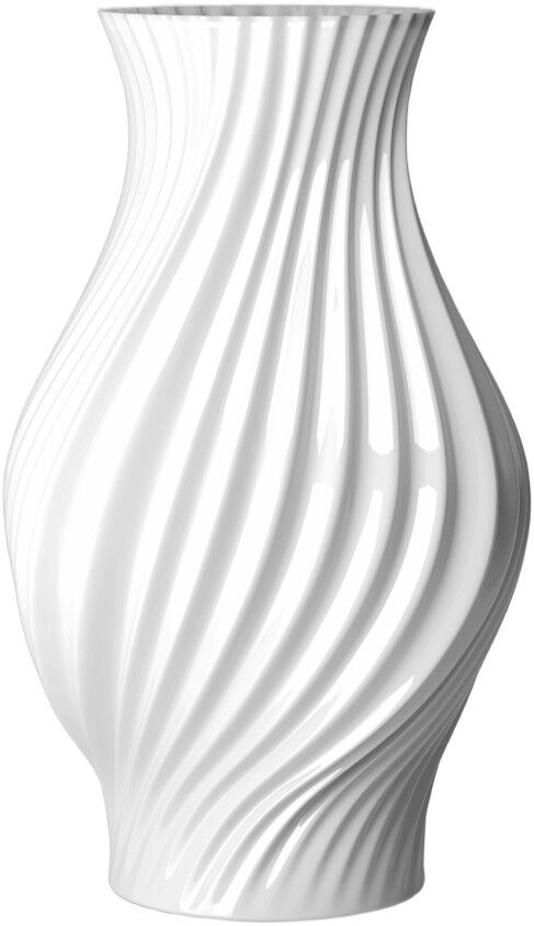 Twist Vase H25 cm hvid porcel&aelig;n