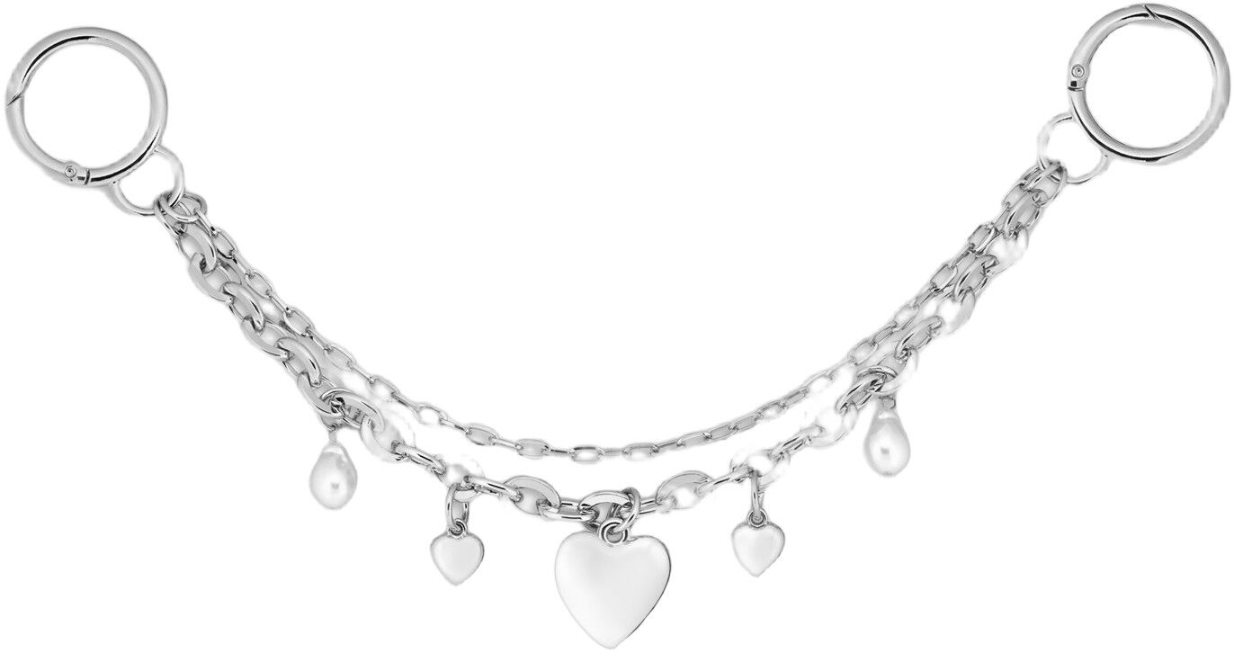 Chain w. Pearly Heart Bag Charm