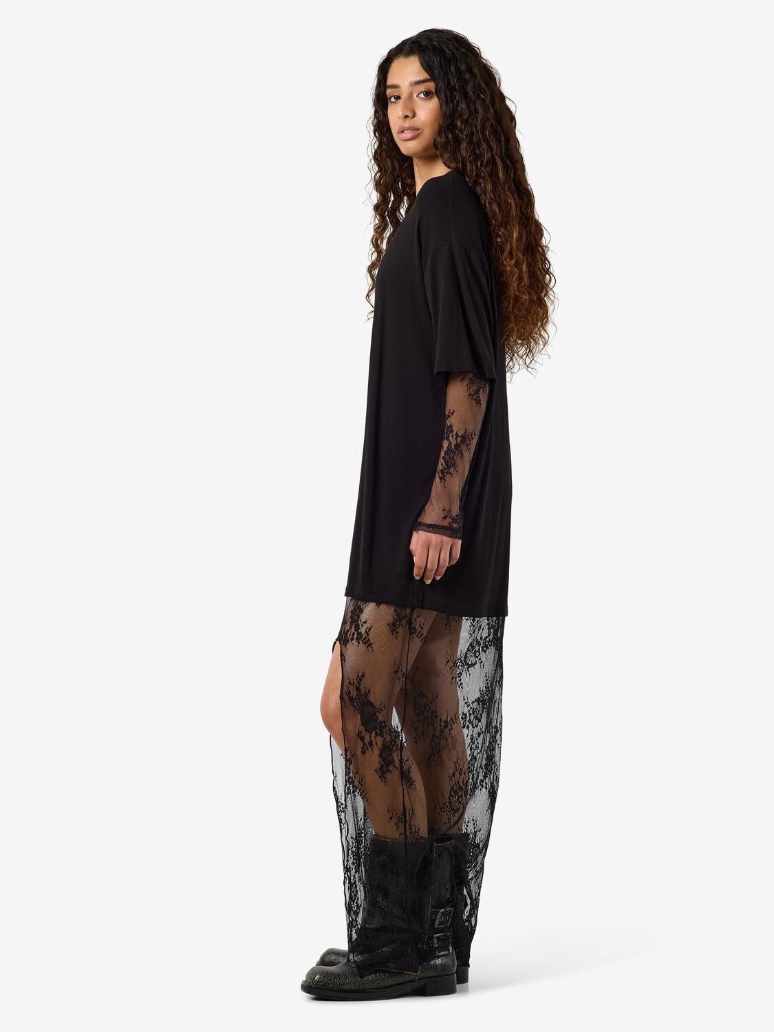 Nmtika L/S Lace Insert Long Dres Tnt/17