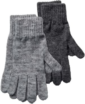 3920 2 Pack Knitted Gloves Light Grey/Dark Grey