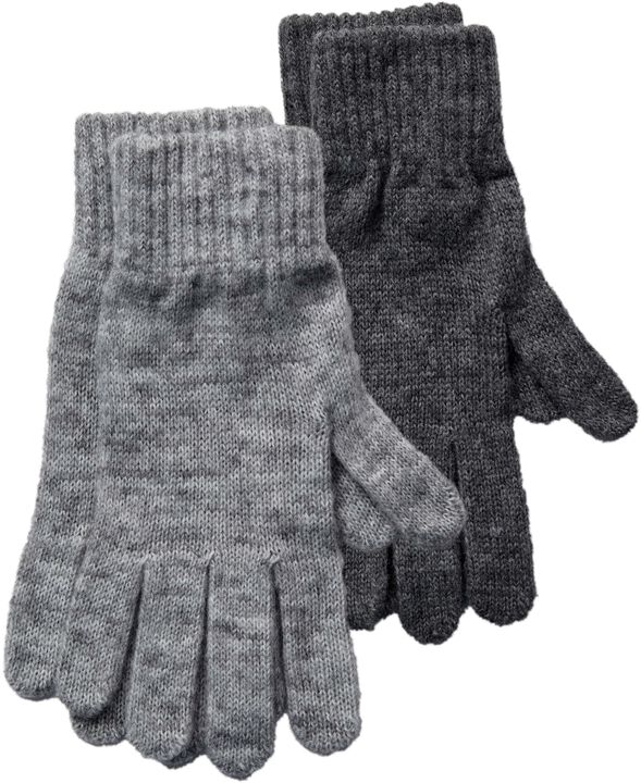 3920 2 Pack Knitted Gloves Light Grey/Dark Grey