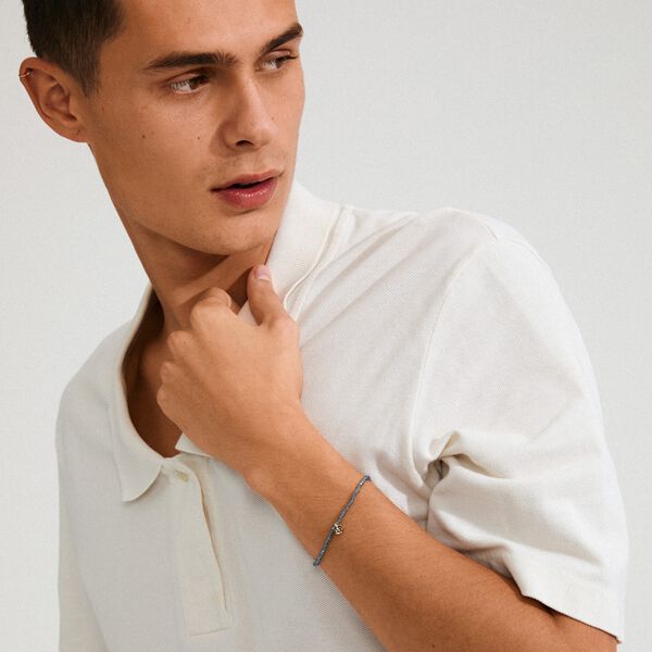 INDIE bracelet dusty blue, gold-plated