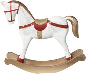 Gyngehest deko 25x7x22cm træ