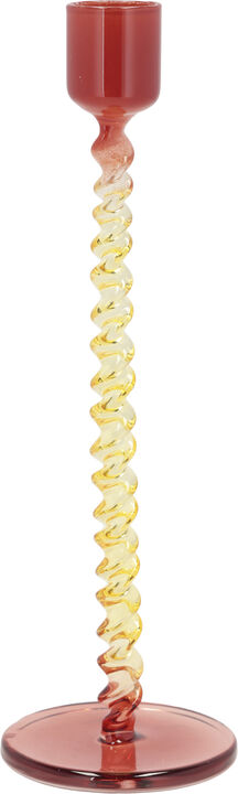 Lysestake Styles 7,4 x 20,3 cm Gul/Rød Glass
