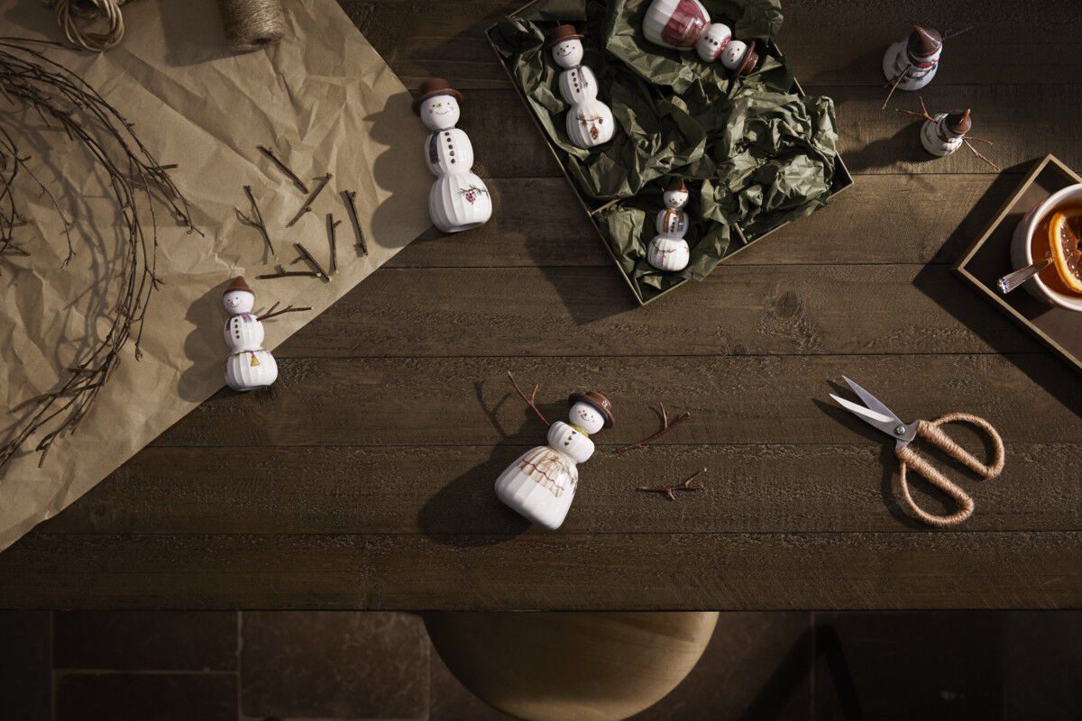 Hammersh&oslash;i Christmas Sn&oslash;gutt H9 hvit m. deko