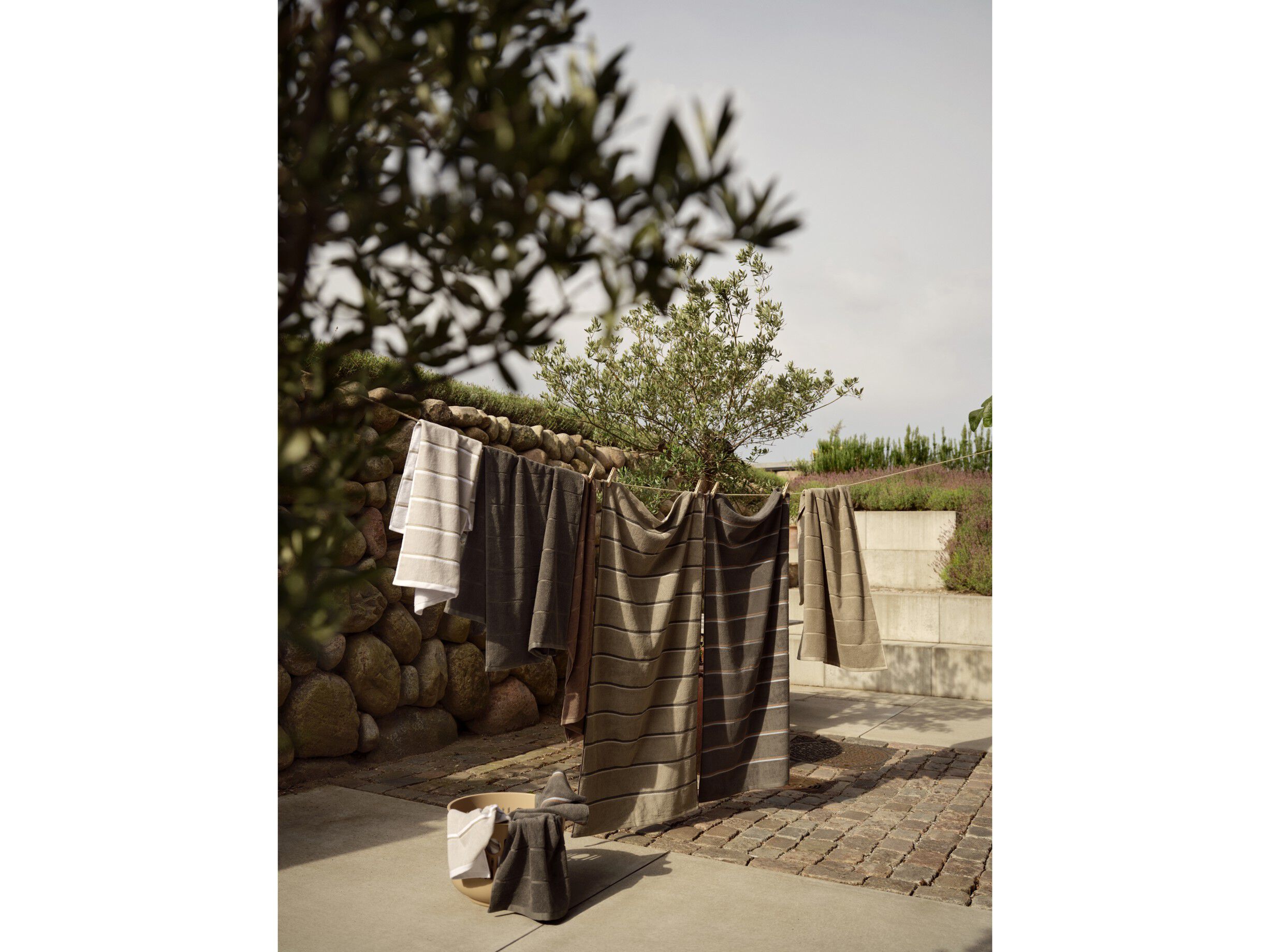 H&aring;ndkle Sauna 50x100 White/Soft Grey/Eucalyptus