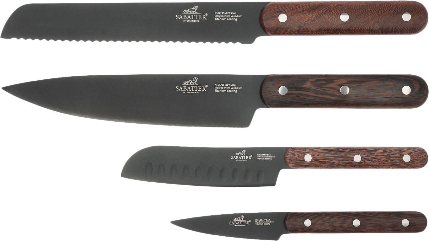 Knivsett Phenix 4 deler Svart/Tre