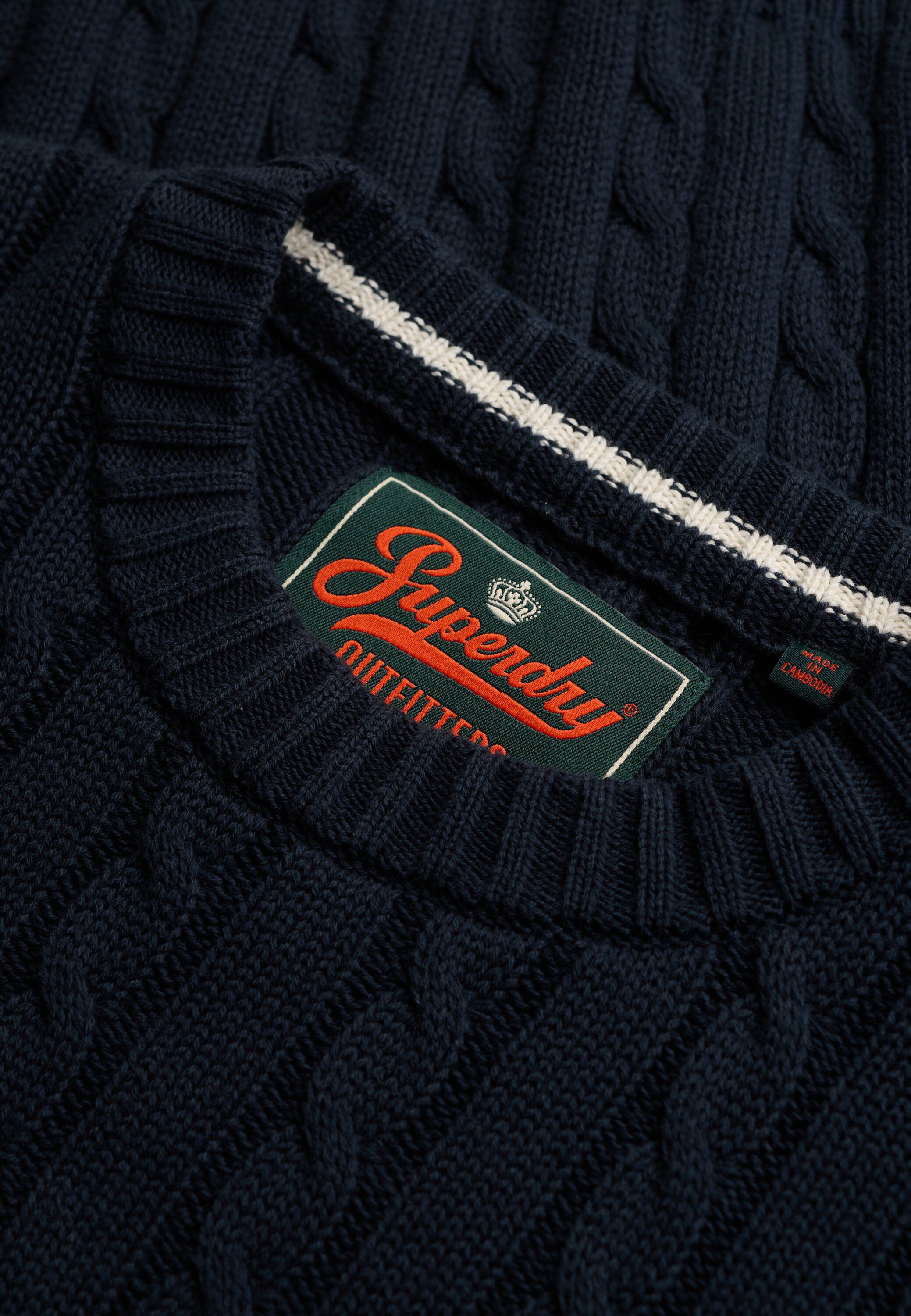 COTTON CABLE KNIT CREW