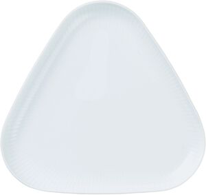 Hvid Riflet fad, 23 cm