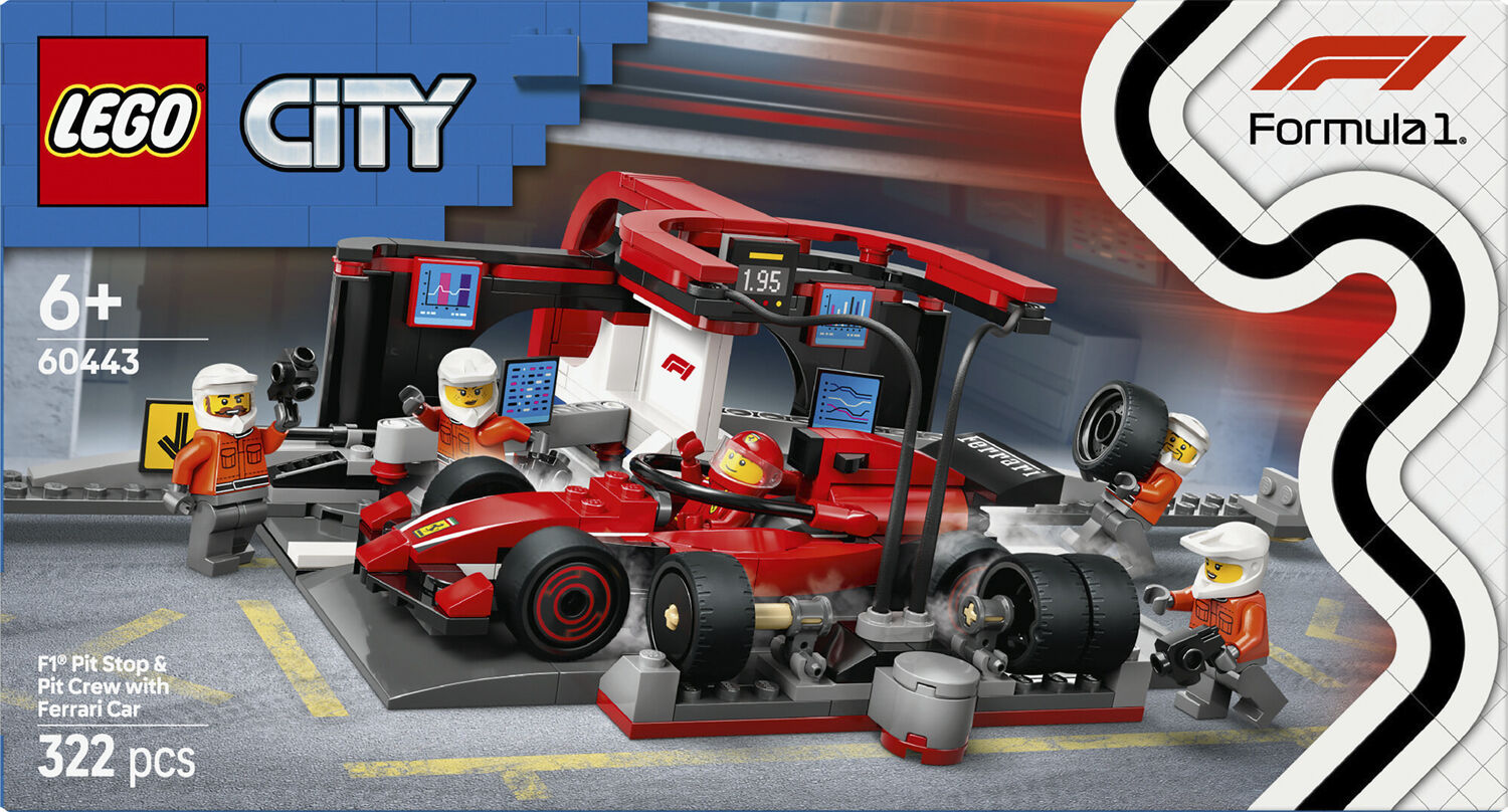 F1-pitstop og pitcrew med Ferrari-bil 60443