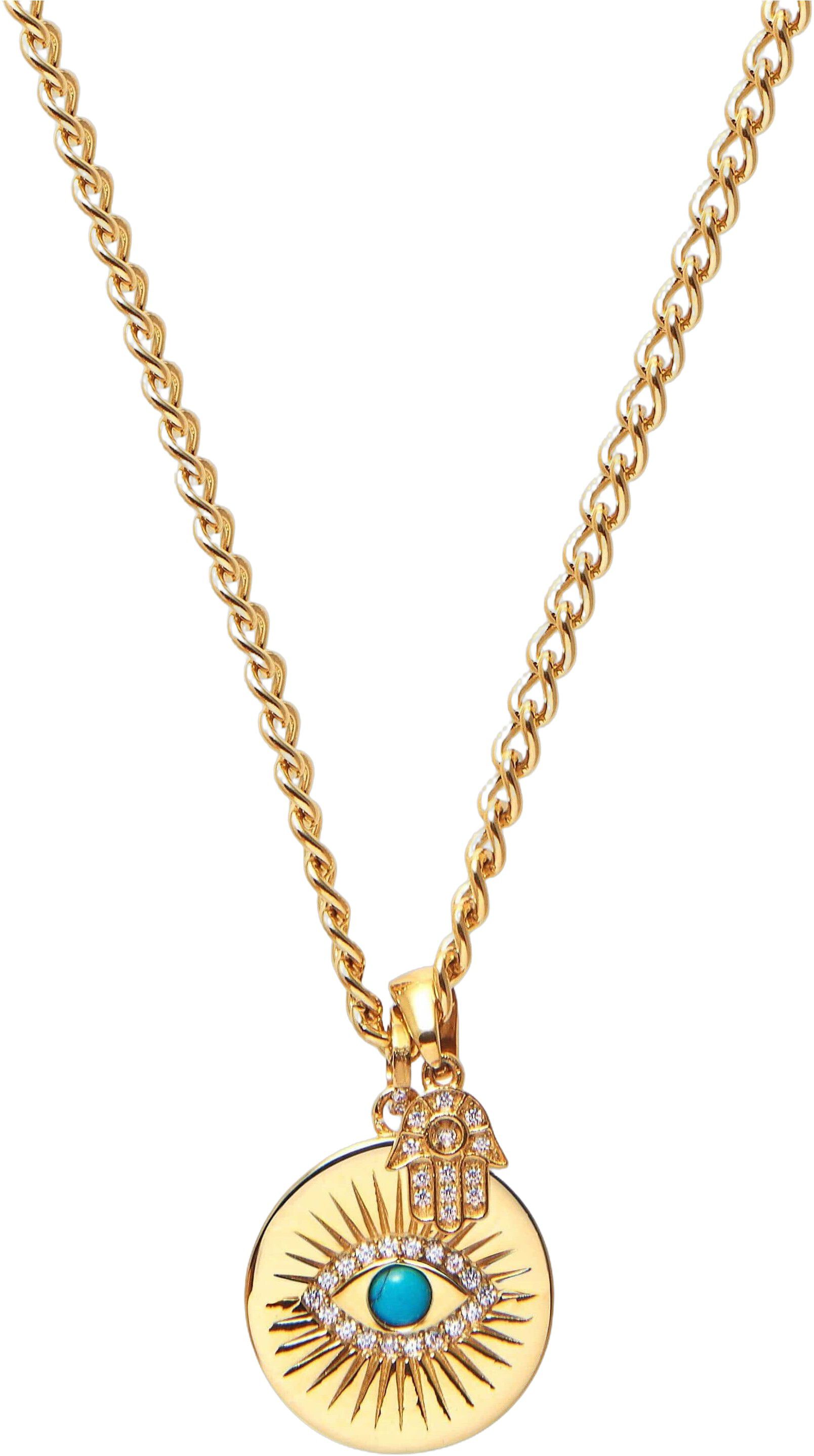 Skyfall Evil Eye and Hamsa Hand Necklace