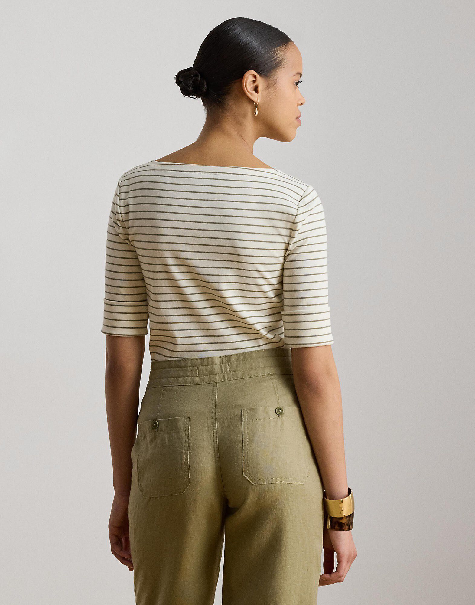 REFINED STR 1X1 RIB-KNT-T-SHIRT