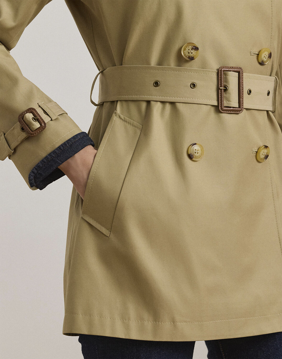 Double-Breasted Cotton-Blend Trench Coat