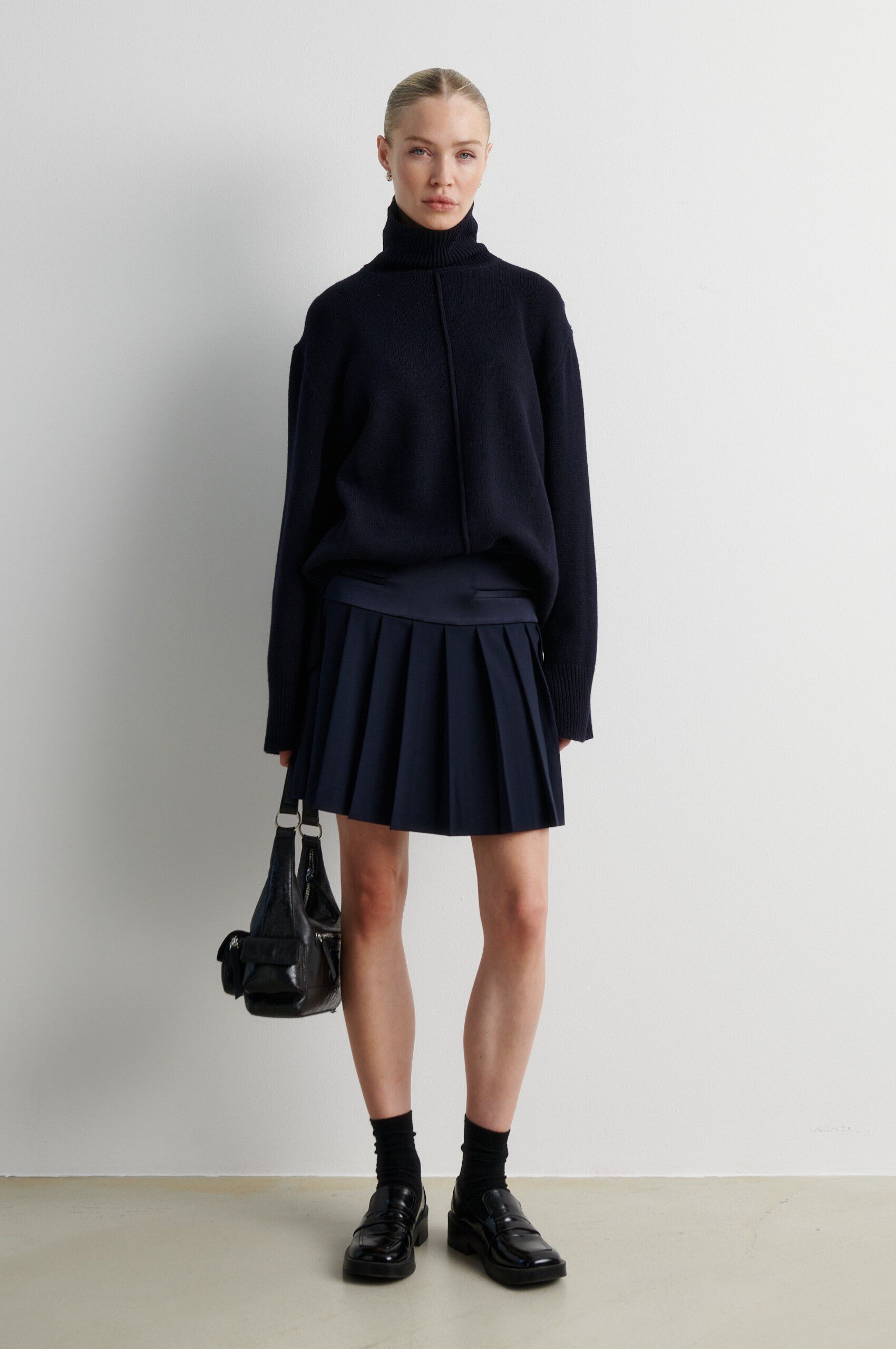 Alpha Knit Slit T-Neck
