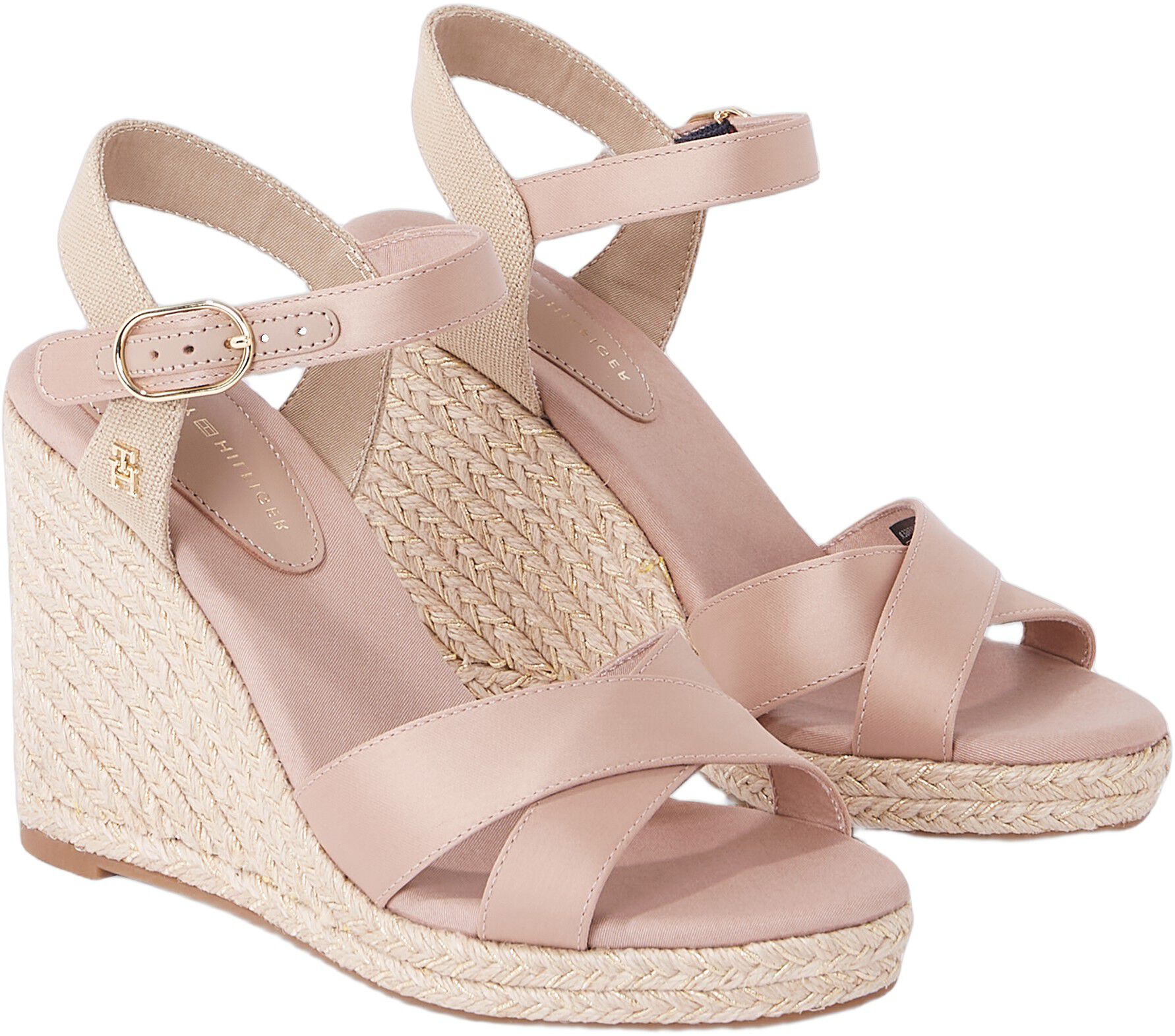 SATIN HIGH WEDGE ESPADRILLE