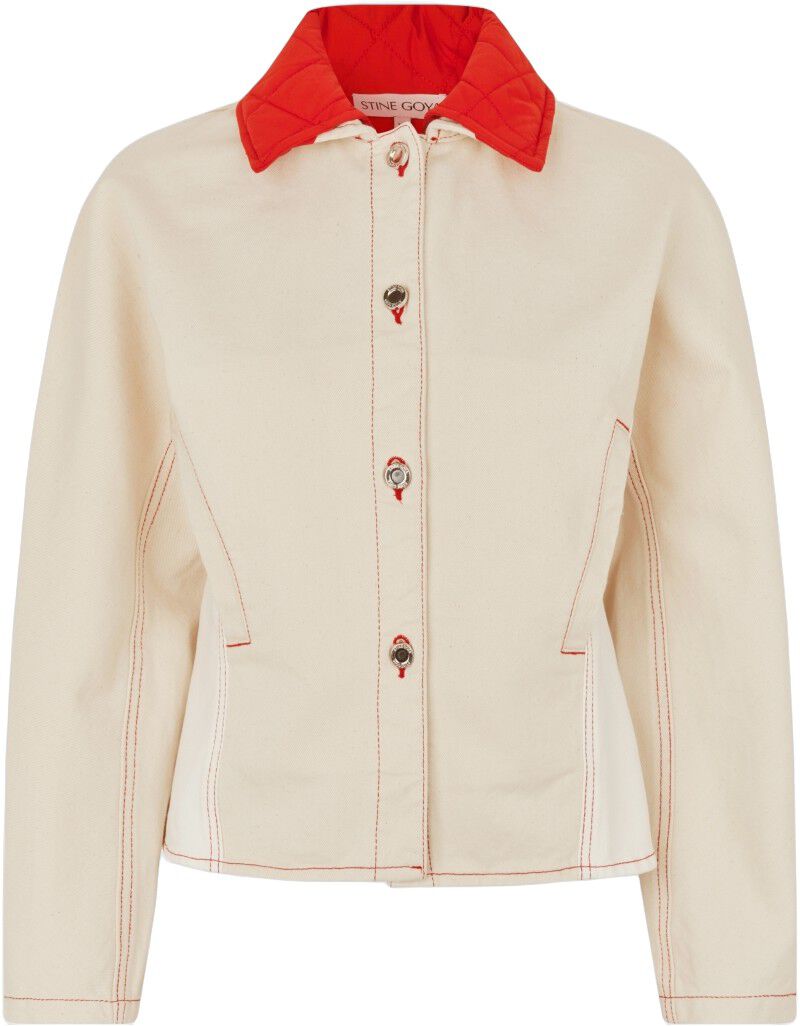 2453 Double Rinse Denim, Peplum Collar Jacket