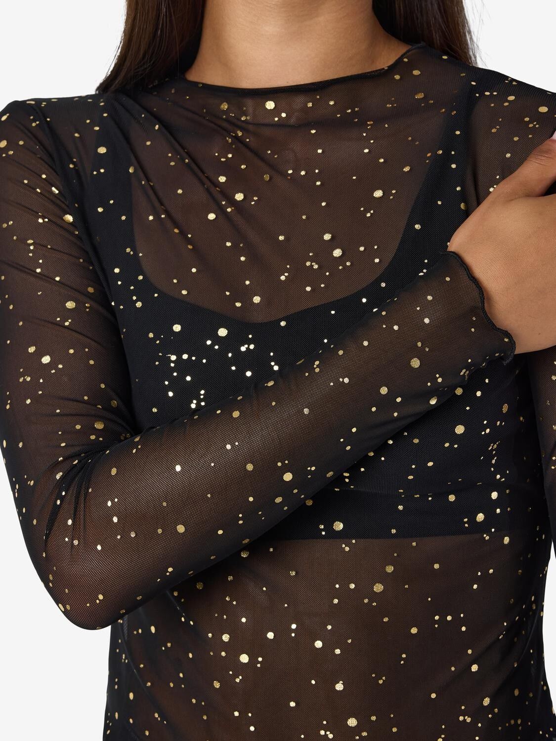 Nmstar Foil L/S High Neck Mesh Jrs Fwd