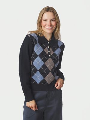 Julina Check Knit Blouse