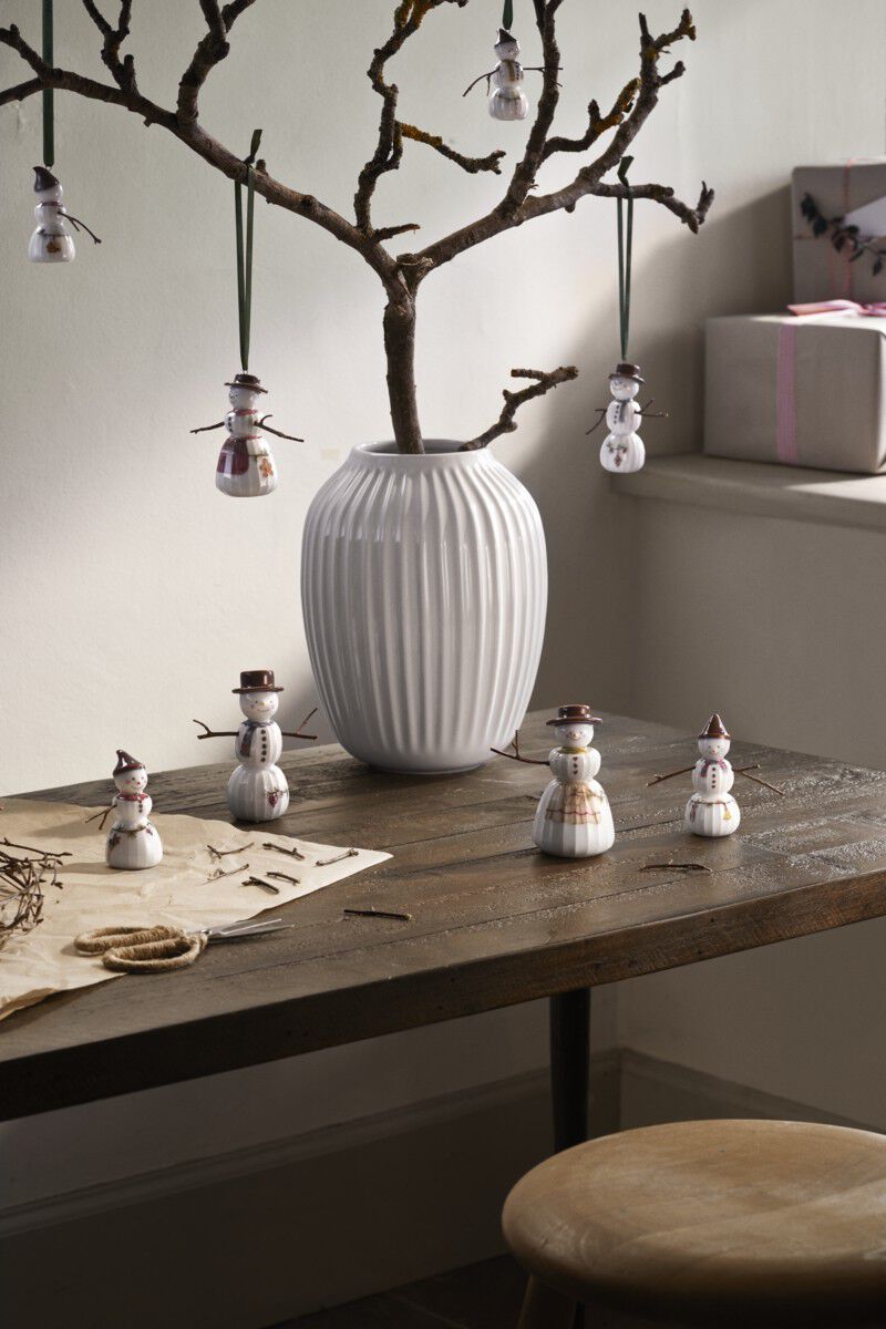 Hammersh&oslash;i Christmas Sn&oslash;kone hengende H9 hvit m. deko