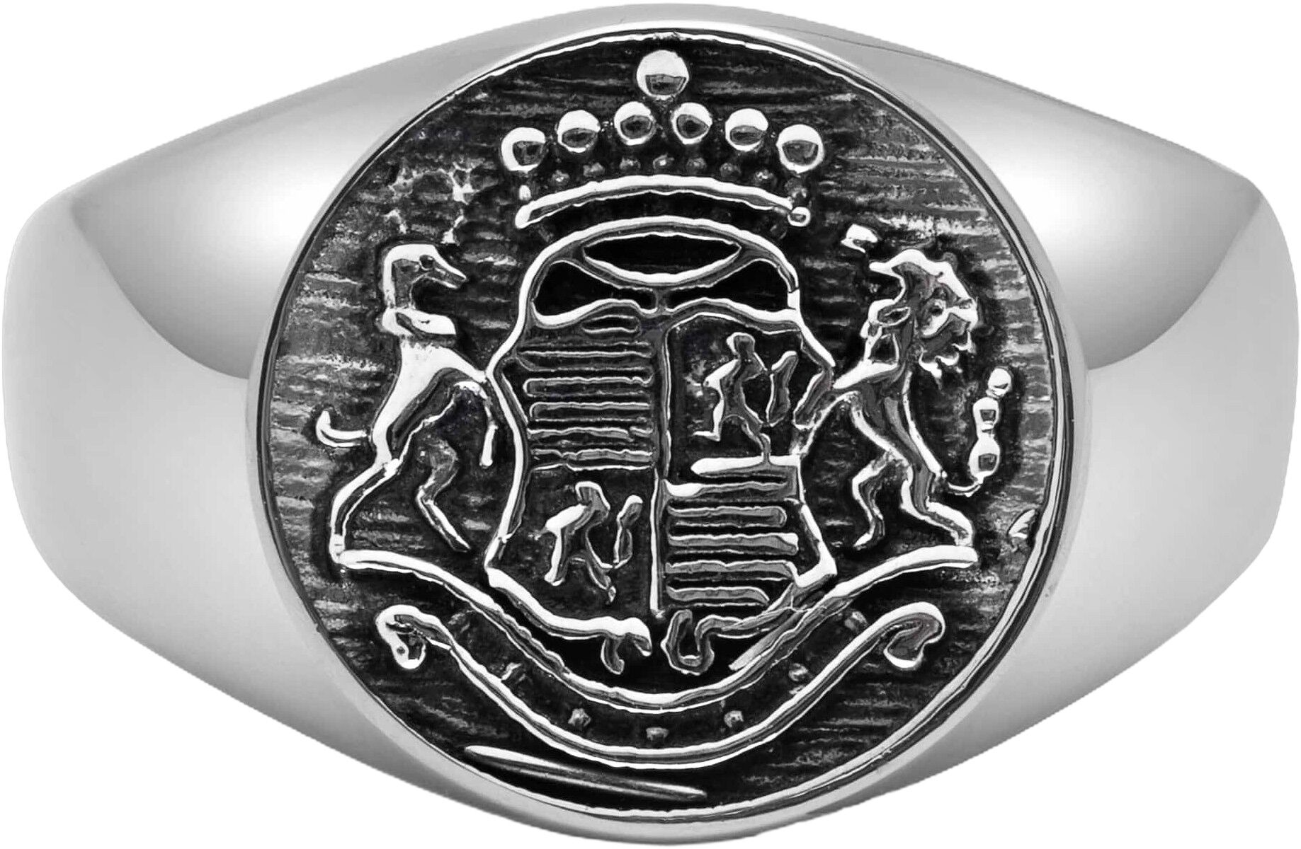 Men's Stainless Steel Crest Ring