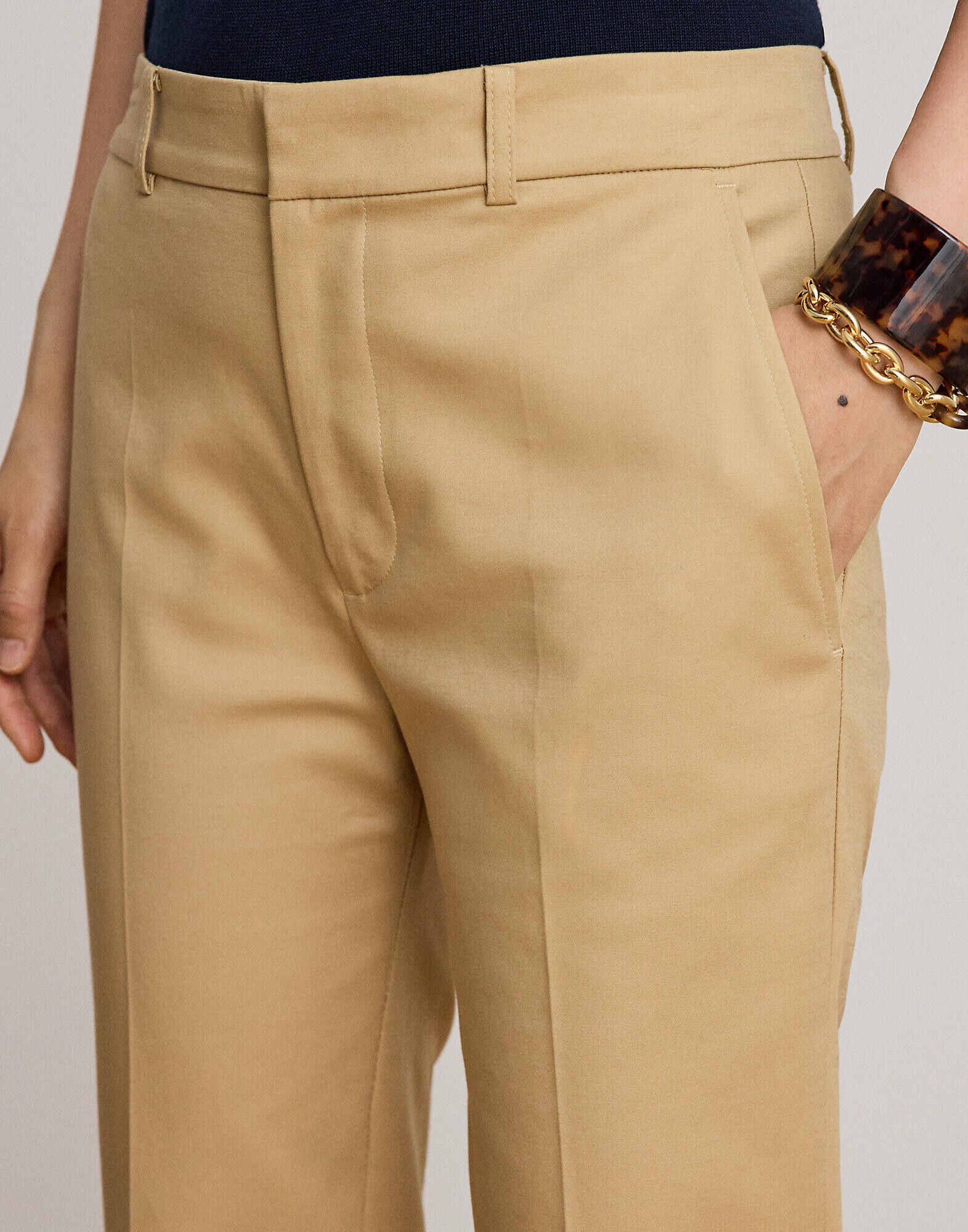 Double-Faced Cotton Slim Straight Pant