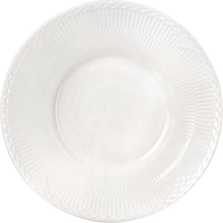 HVID RIFLET HALVBLONDE DYB TALLERKEN, 24 CM