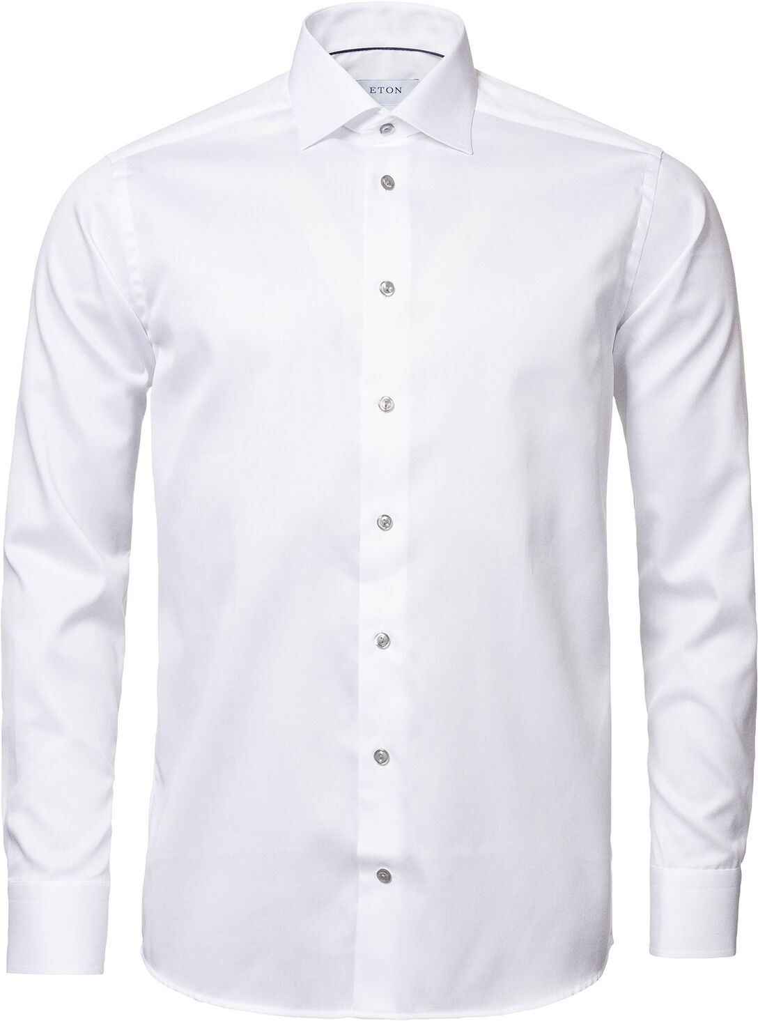 White Twill Shirt Grey Details - Slim Fit
