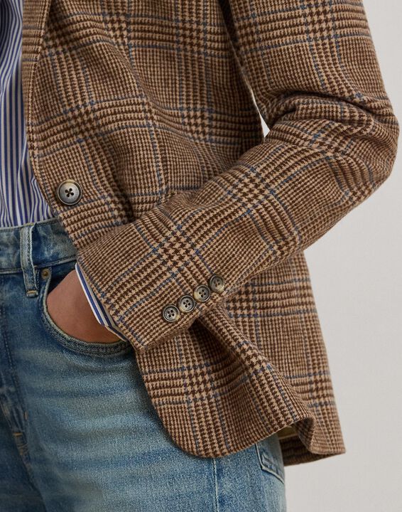 Glen Plaid Wool-Blend Twill Blazer
