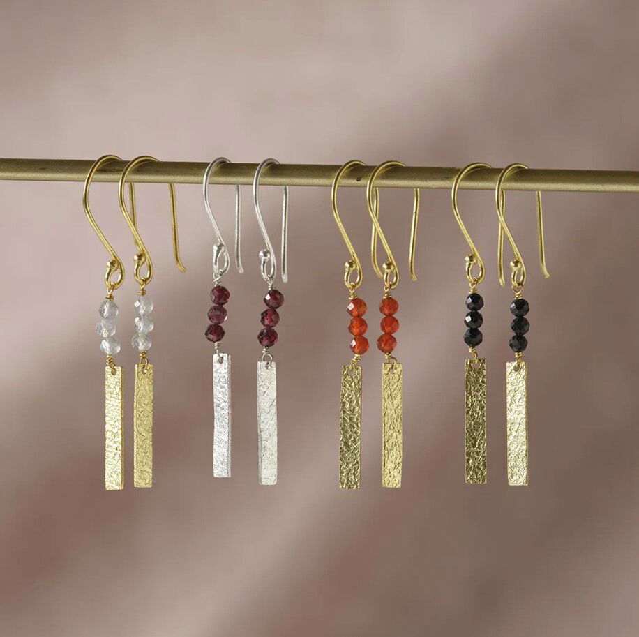 Bar Black Onyx Earrings GP