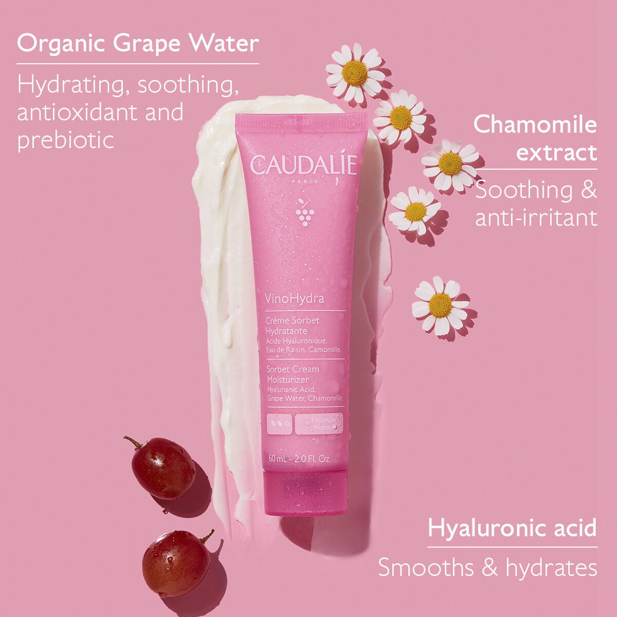 Caudal&iacute;e Vinohydra Sorbet Cream Moisturizer 60 ml