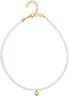 Pearl Choker with Gold Sphere Pendant