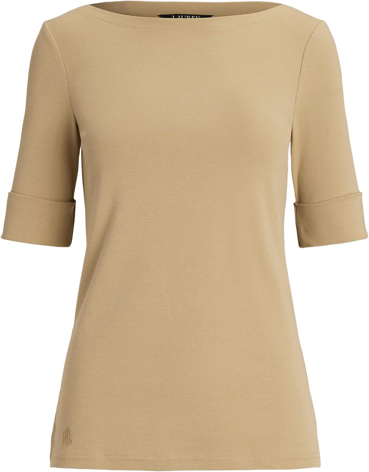 Stretch Cotton Boatneck Tee