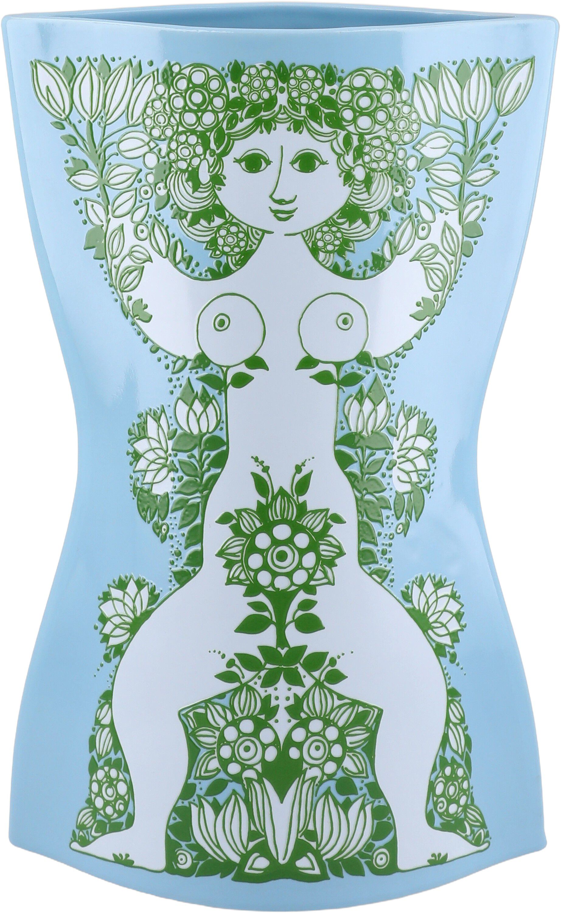 Nina Vase H28. 5 cm lys bl&aring;/gr&oslash;n