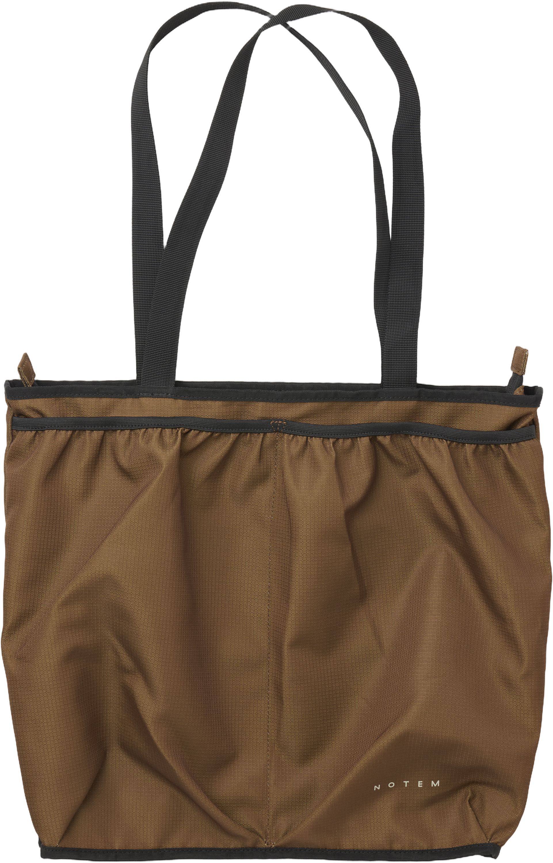 LUNA nylon bag with pockets, Brown