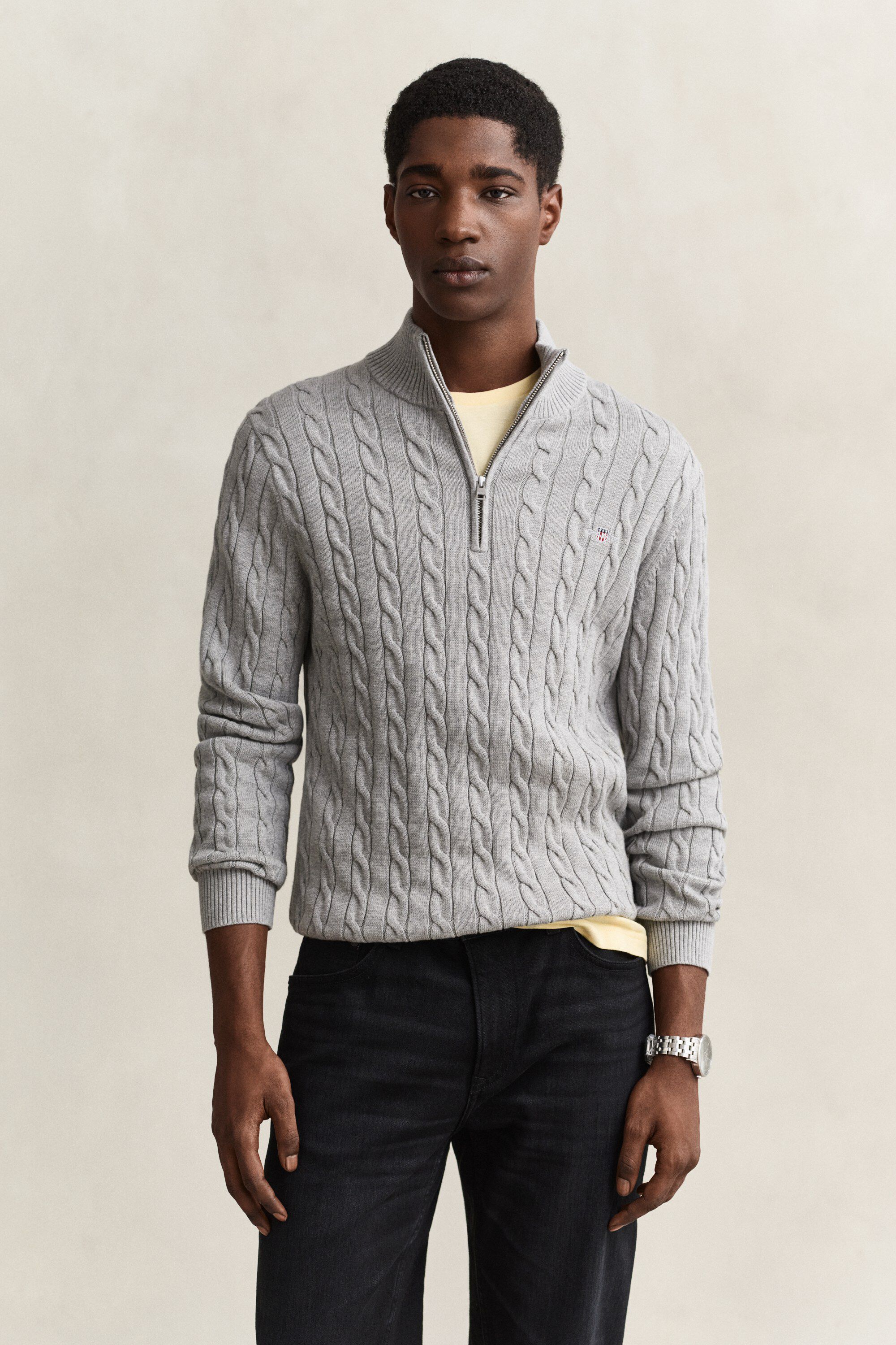 Cable Knit Half-Zip Sweater