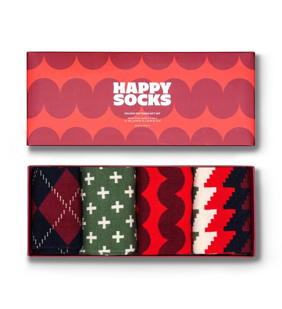 4-Pack Holiday Pattern Socks Gift Set