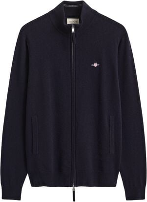 SUPERFINE LAMBSWOOL ZIP CARDIGAN