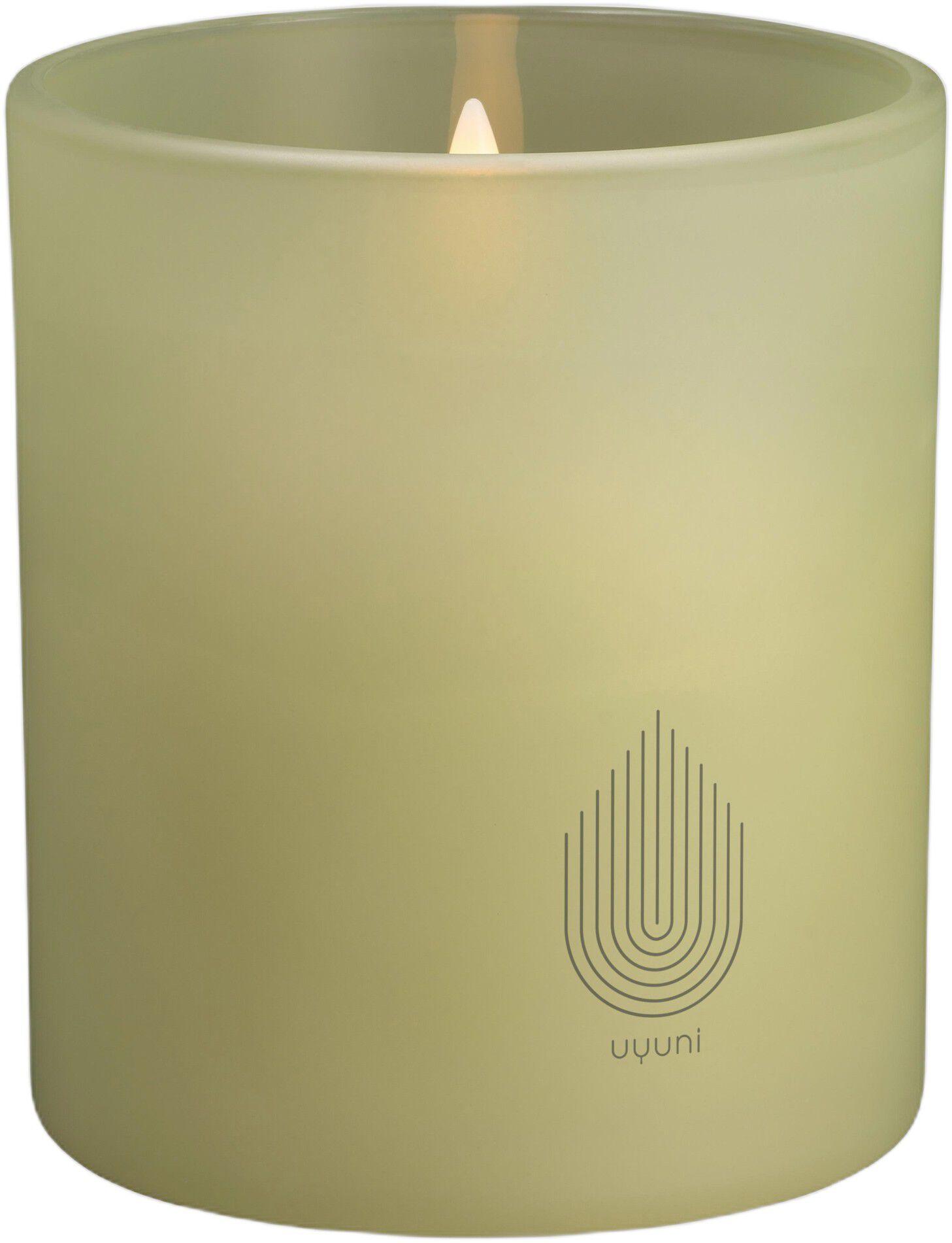 Glass Candle, Light green leaf, 9,2x10,2 cm